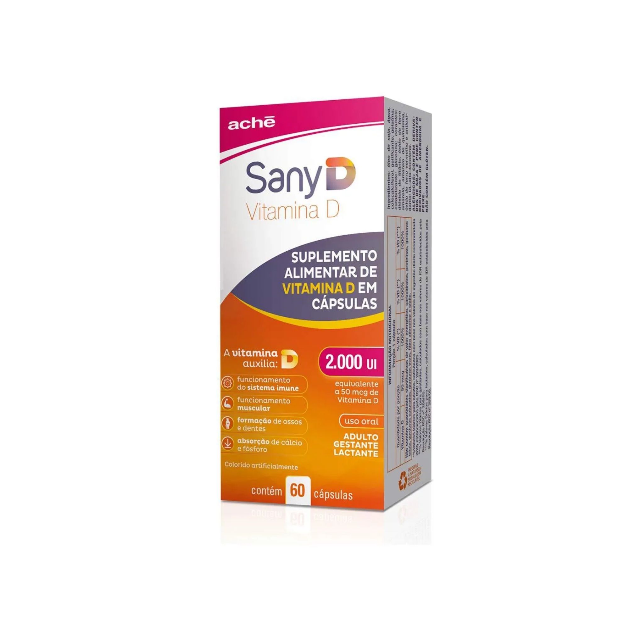 Vitamina D 2.000ui Sany D 60 Cápsulas