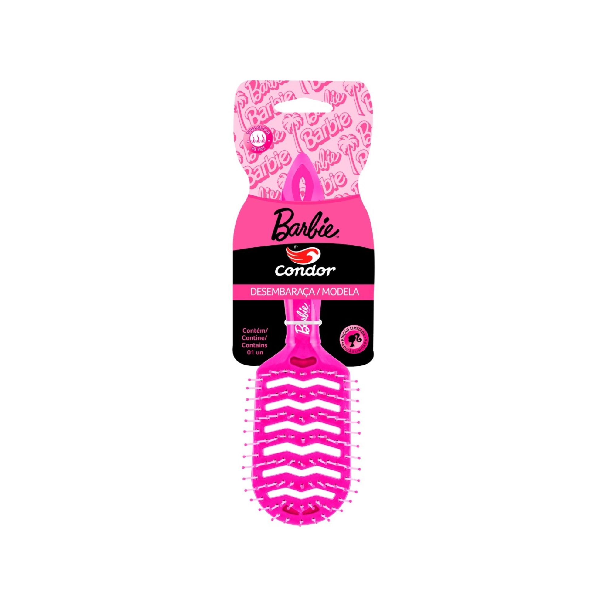 Escova para Cabelo Condor Vazada Barbie