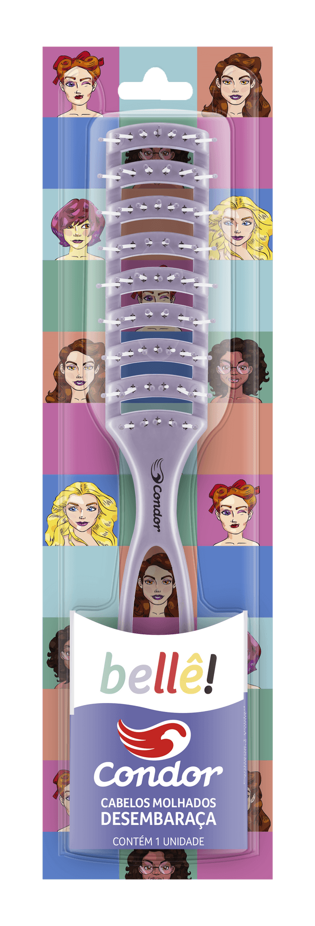Escova para Cabelo Condor Bellê Vazada Desembaraça