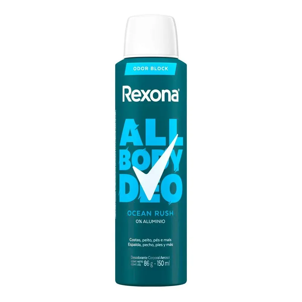 Desodorante Corporal Rexona All Body Deo Ocean Rush Aerosol 150ml