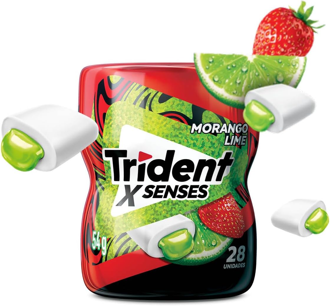 Trident X Senses Morango Lime Zero Açúcar 28 Unidades