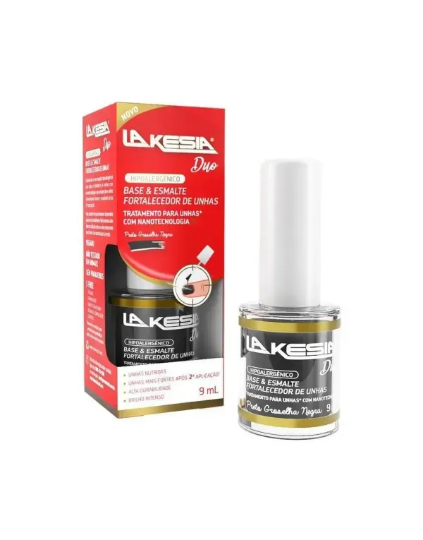 Base E Esmalte Fortalecedor De Unhas Lakesia Duo Groselha Negra 9ml