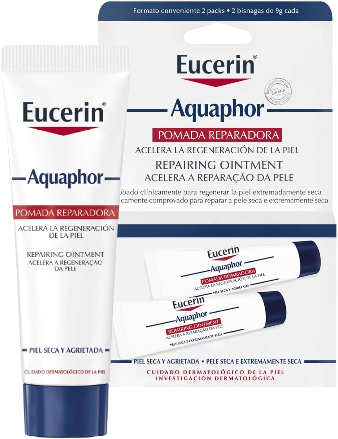 Pomada Reparadora Eucerin Intensiva Aquaphor 2 Unidades De 9g