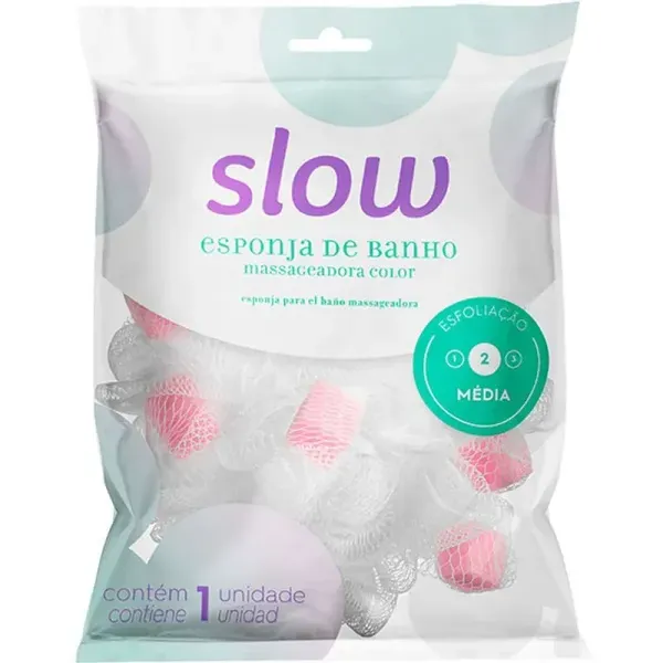 Esponja De Banho Slow Massageadora Color 1 Unidade