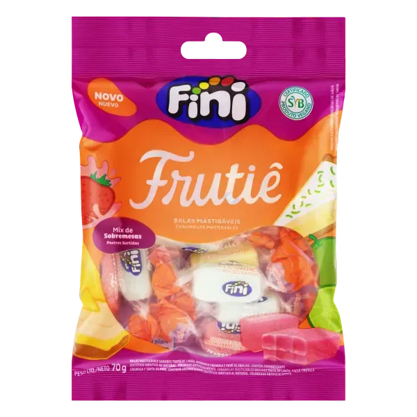 Bala Vegana Fini Frutiê Mix De Sobremesas 70g