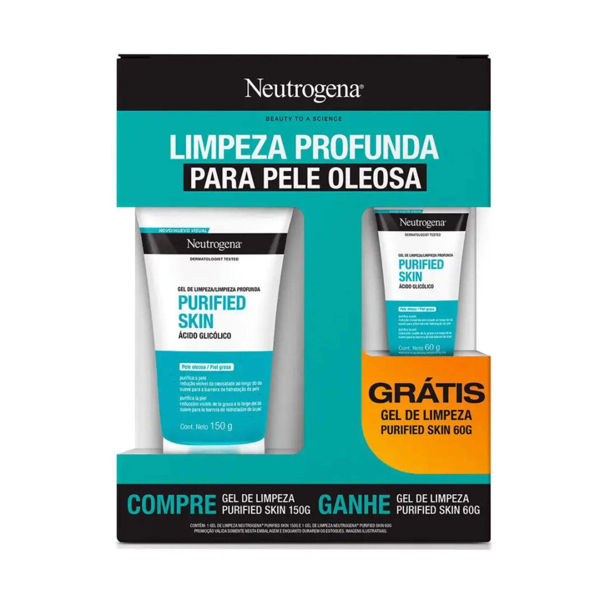 Neutrogena Purified Skin Gel De Limpeza Facial 150g Grátis +60g