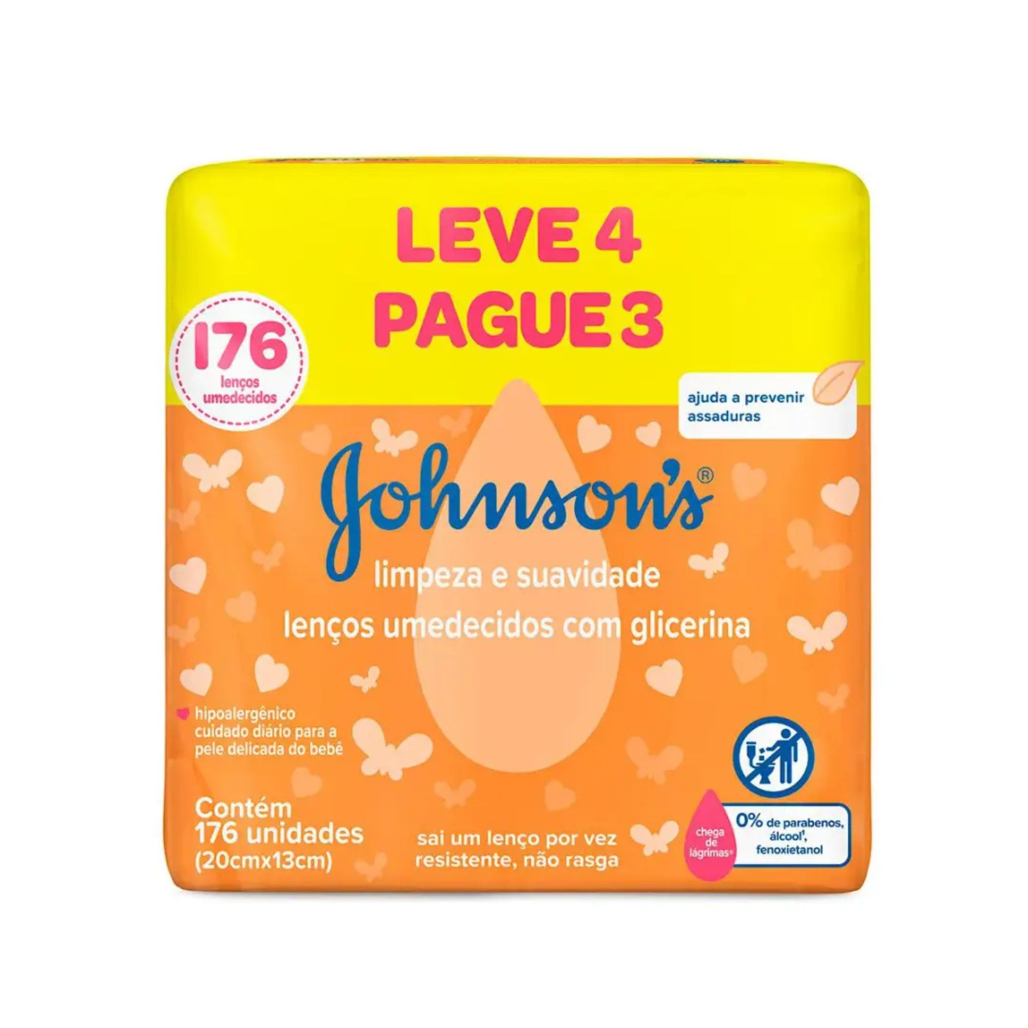 Lenços Umedecidos Johnson's Limpeza e Suavidade Leve 4 E Pague 3