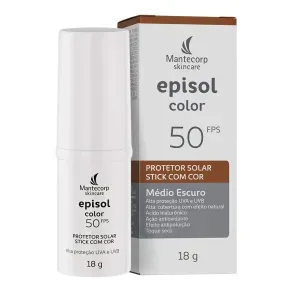 Protetor Solar Facial Episol Color Stick Fps 50 Médio 18G