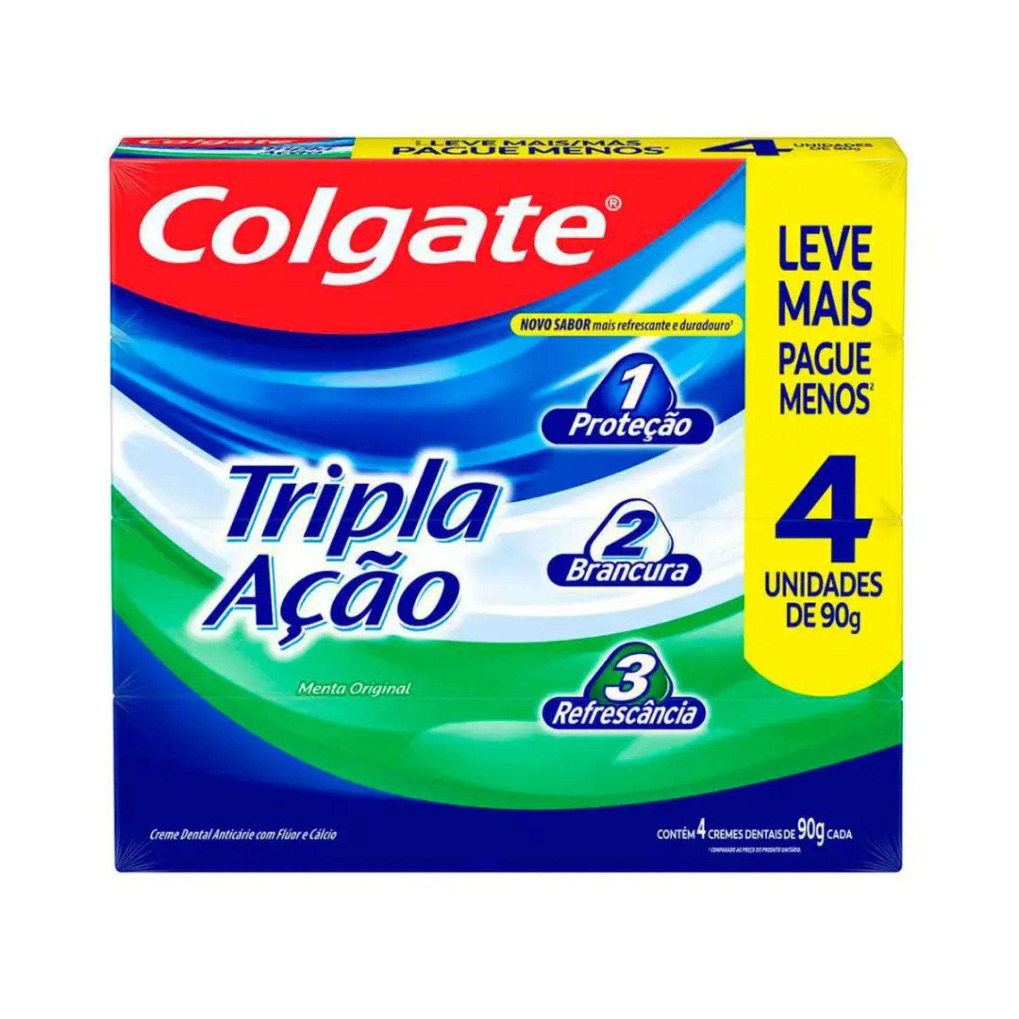 Kit Pasta de Dente Colgate Tripla Ação Menta Original 4 Unidades de 90g
