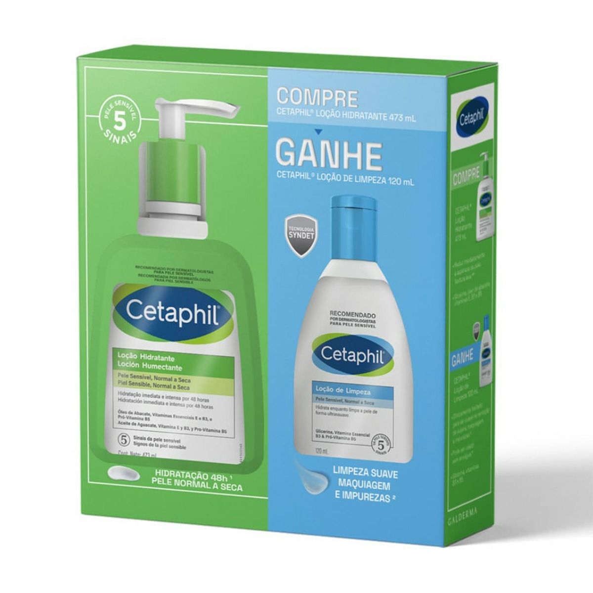 Kit Cetaphil Loção Hidratante 473ml + Loção De Limpeza 120ml