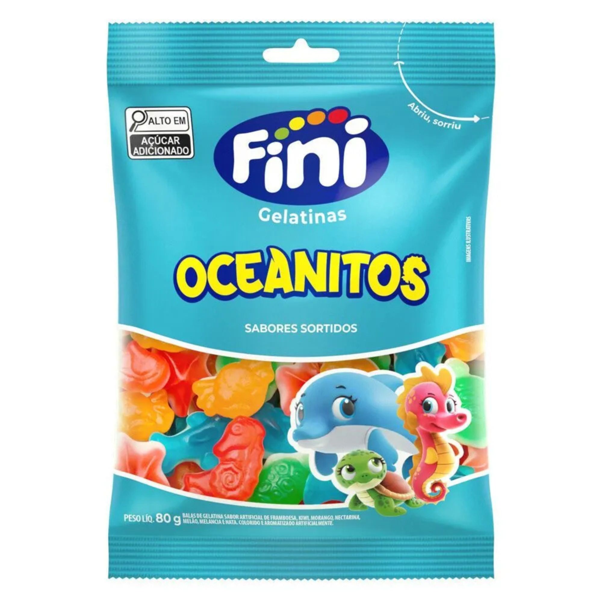 Bala De Gelatina Fini Oceanitos Sortidos 80g