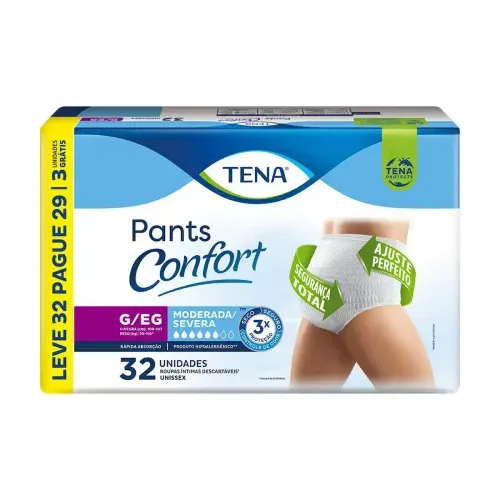 Roupa Íntima Descartável Tena Pants Confort G/eg 32 Unidades