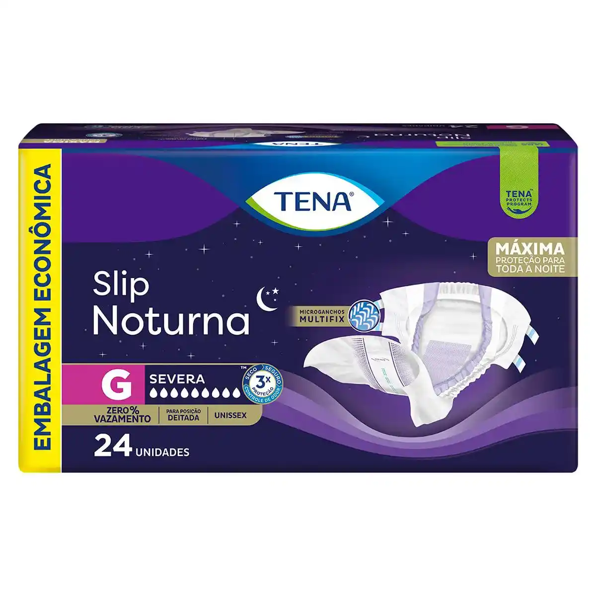 Fralda Geriátrica Tena Slip Noturna Unissex G 24 Unidades