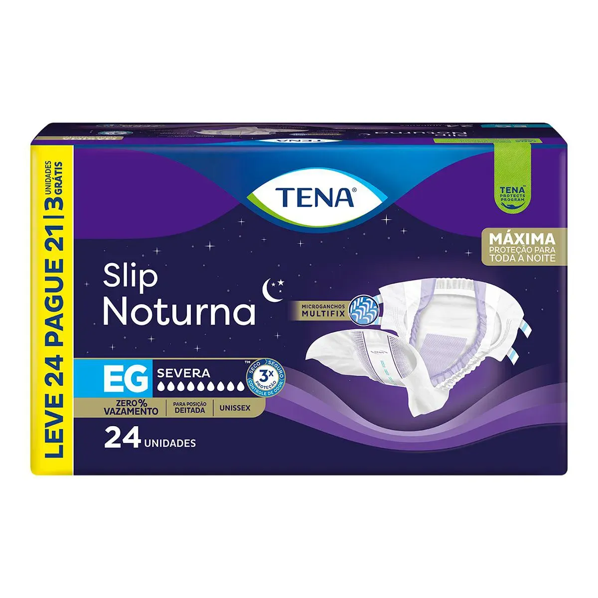 Fralda Geriátrica Tena Slip Noturna Unissex Eg 24 Unidades