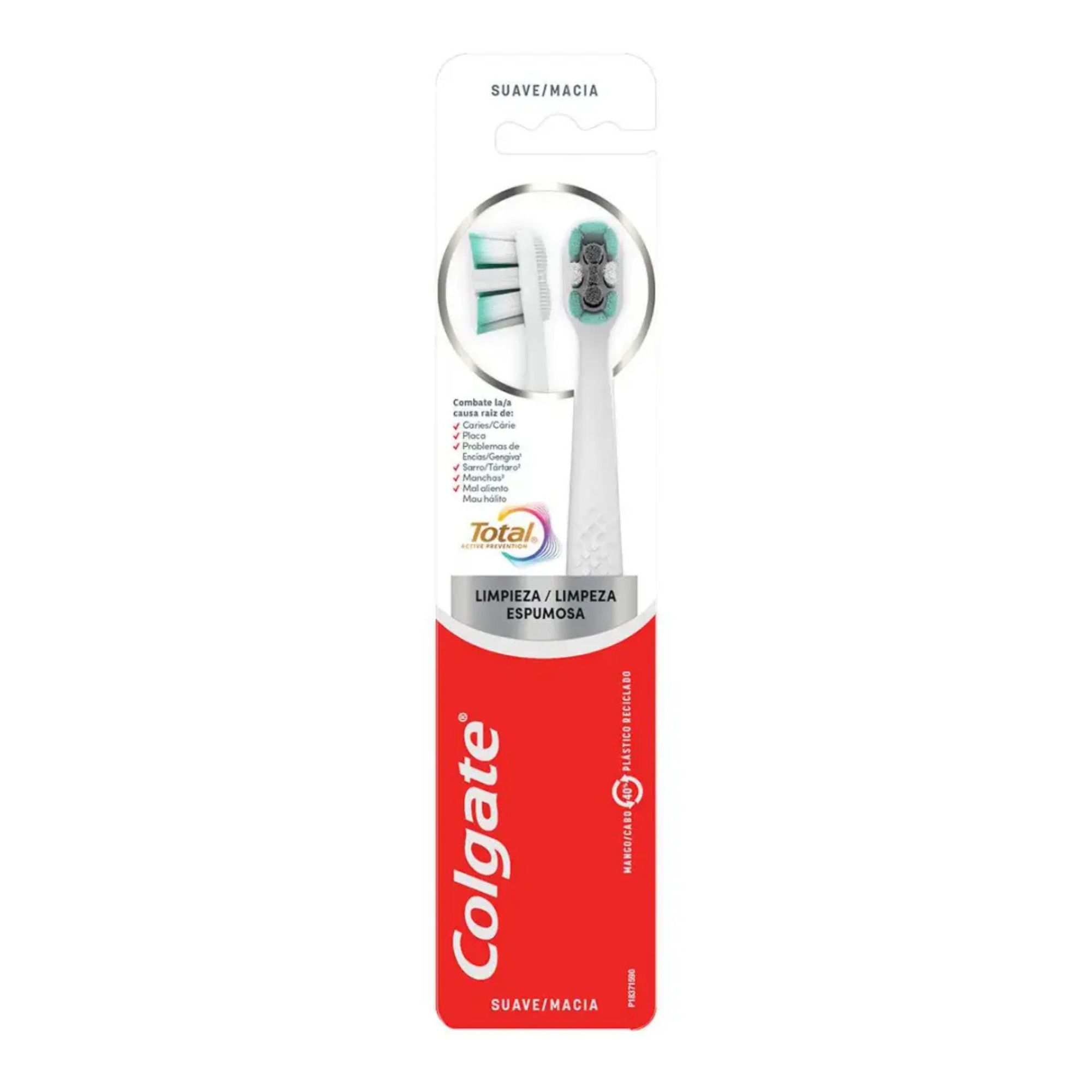 Escova De Dente Colgate Total Limpeza Espumosa Macia 2 Unidades