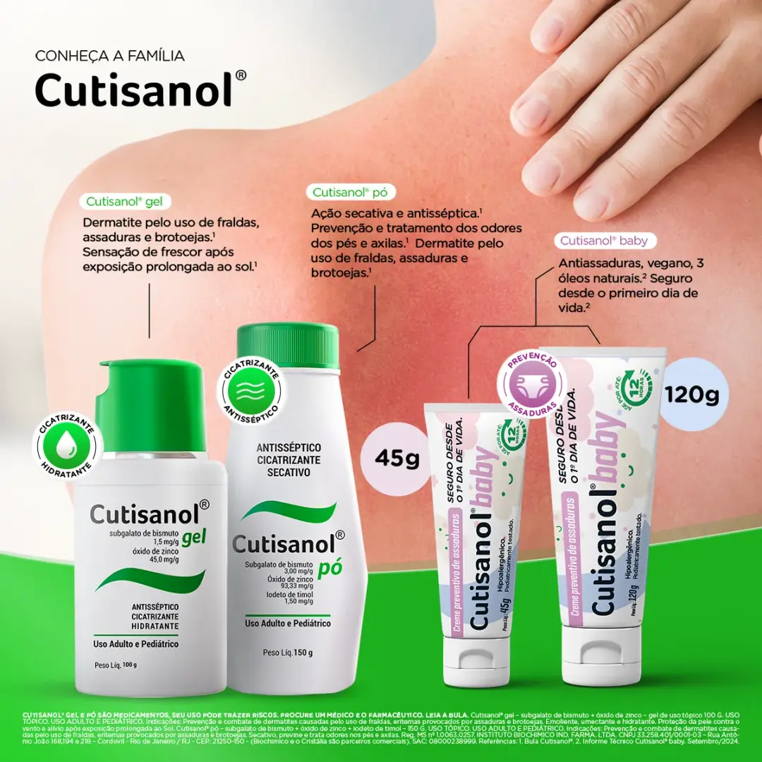 Cutisanol Subgalato de Bismuto 1,5mg/g + Óxido de Zinco 45mg/g Gel 100g - Imagem 5