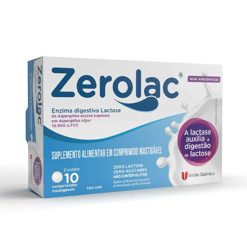 Zerolac 10.000u.fcc União Química 10 Comprimidos Mastigáveis