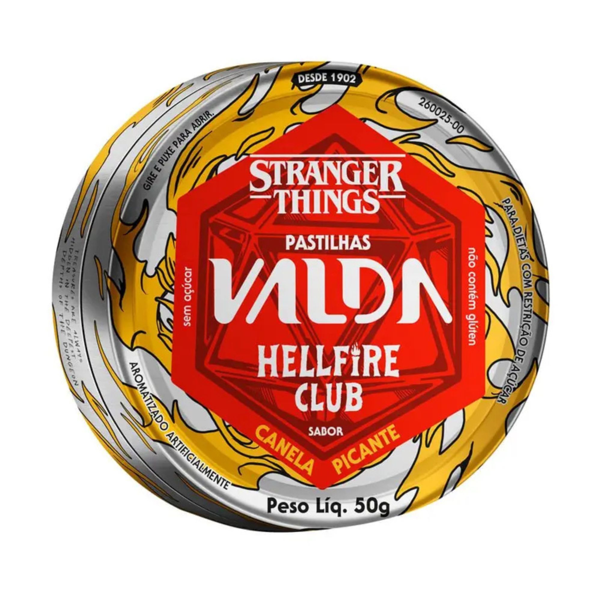 Pastilhas Valda Stranger Things Hellfire Club Canela Picante 50g