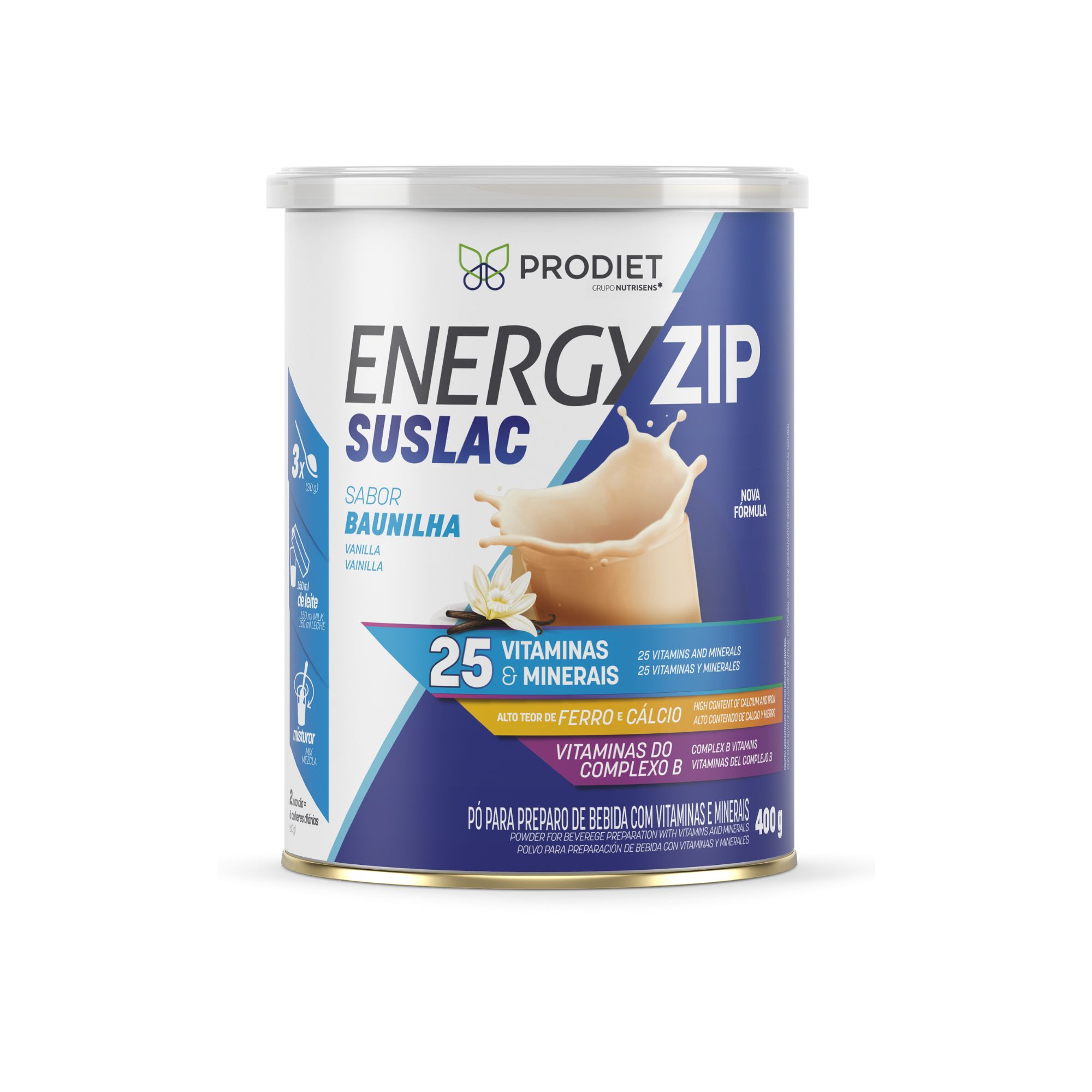 Suplemento Alimentar Energyzip Suslac Baunilha - 400g