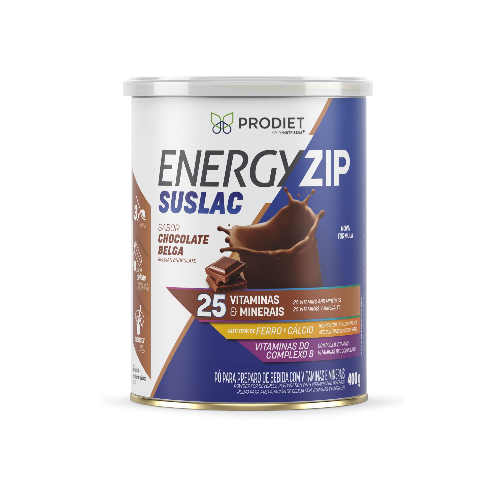 Suplemento Alimentar Energyzip Suslac Chocolate - 400g