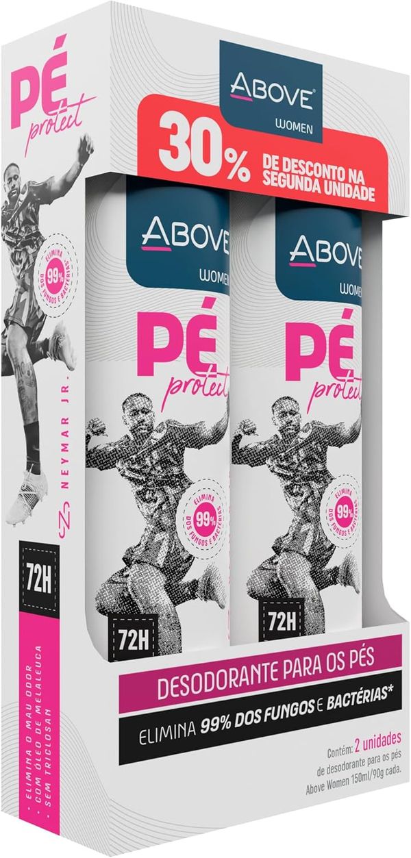 Desodorante Aerossol Para Os Pés Above Protect Neymar Jr Women Kit 30% Na Segunda Unidade 150ml