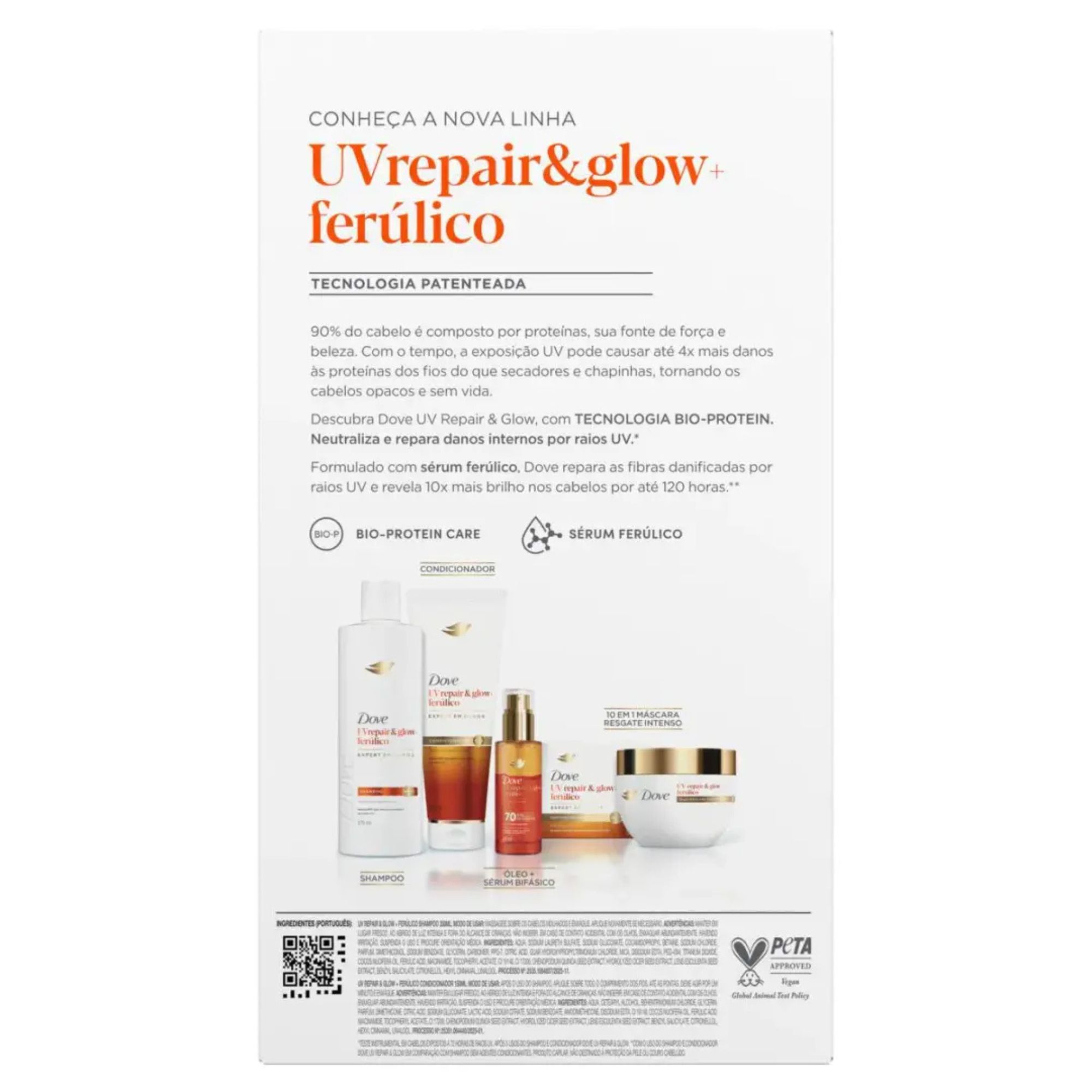 Kit Dove Uv Repair&glow + Ferúlico Shampoo 350ml + Condicionador 150ml - Imagem 3