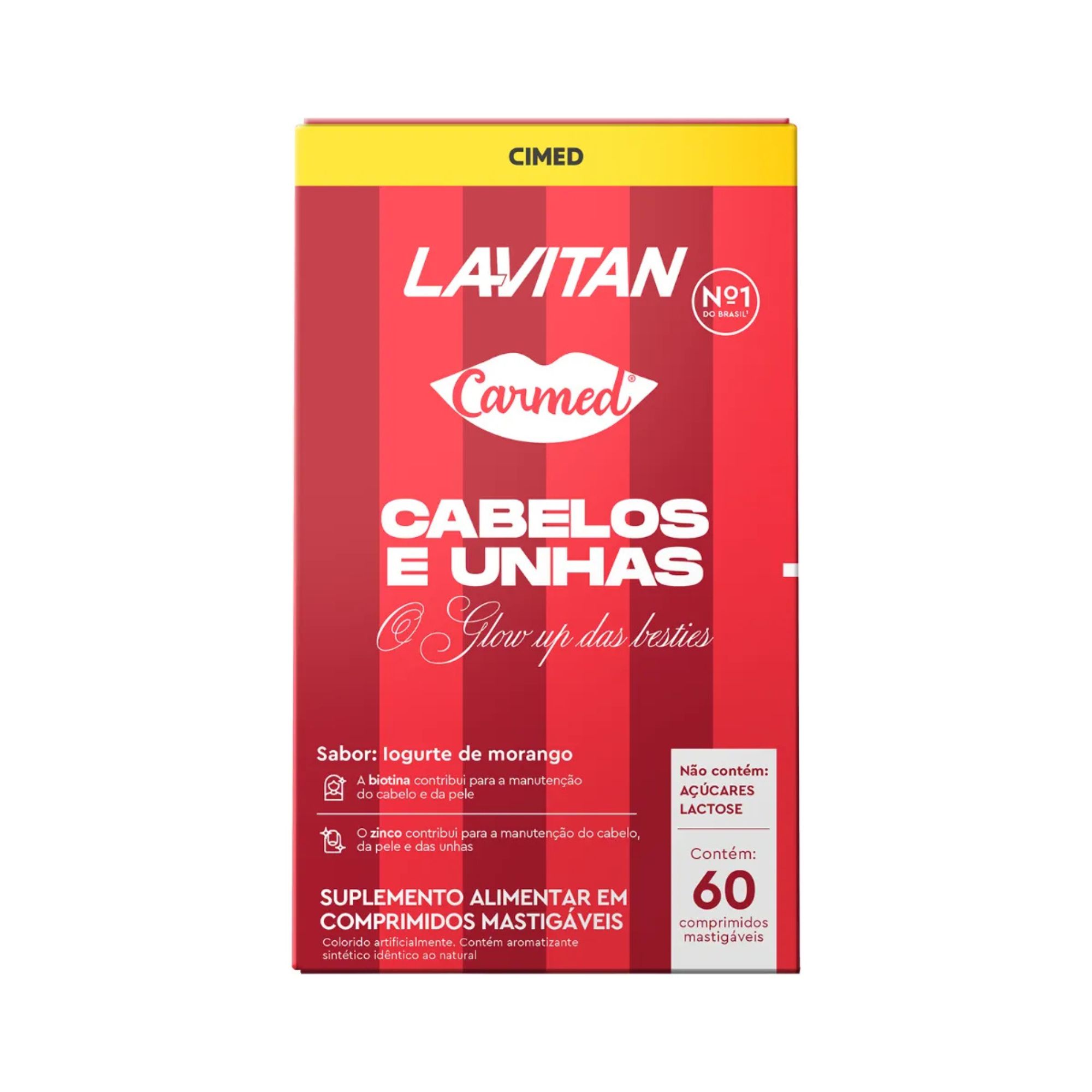 Lavitan Carmed Cabelos E Unhas 60 Comprimidos Mastigáveis