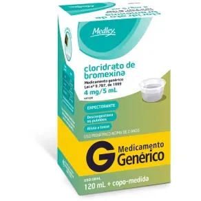 Cloridrato De Bromexina 4Mg/5Ml Xarope 120Ml Medley Genérico