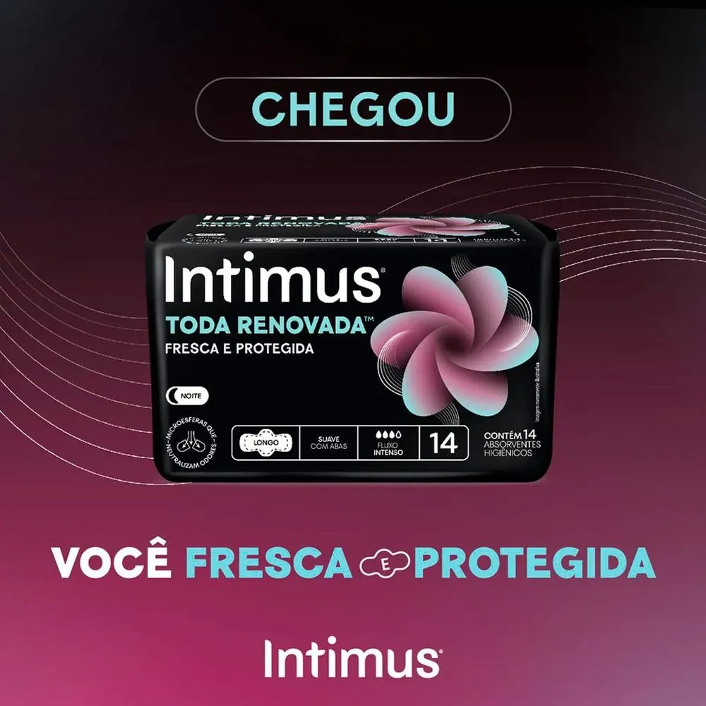Absorvente Intimus Dia E Noite Ultrafino Com Abas 14 Unidades - Imagem 2