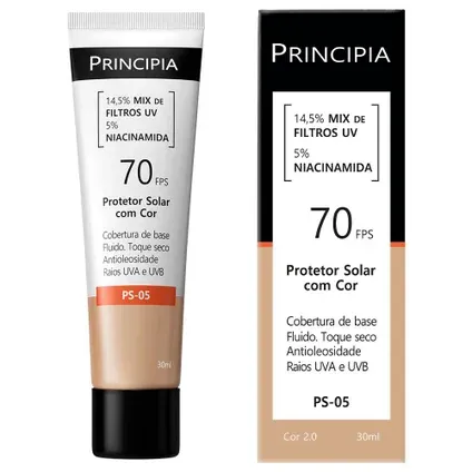 Protetor Solar Facial Principia Fps70 Ps-05 Cor 2.0 30ml
