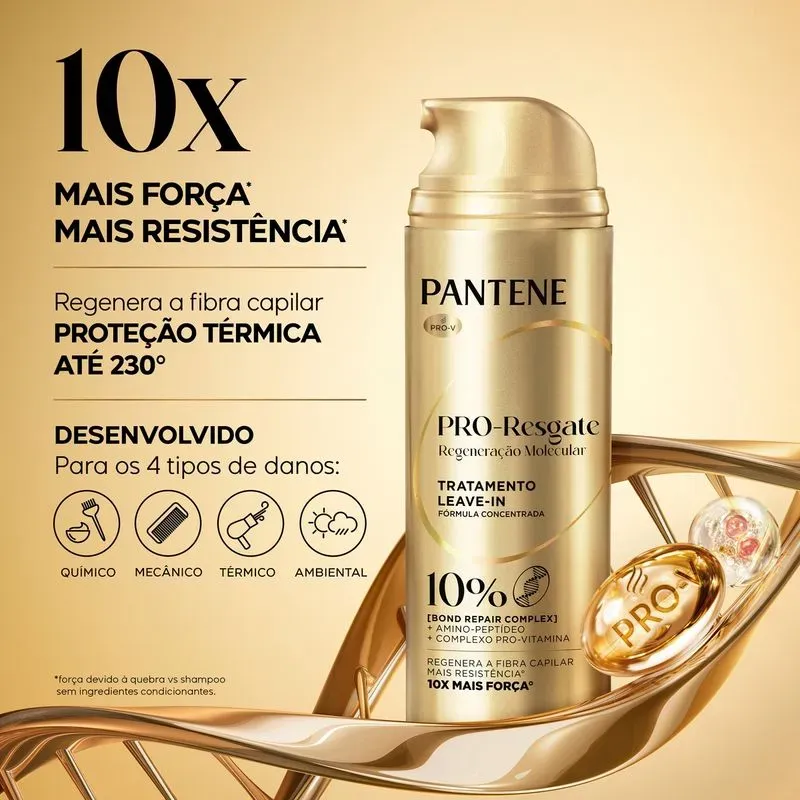 Tratamento Leave-in Pantene Pro-resgate Regeneração Molecular Bond Repair 150ml - Imagem 3