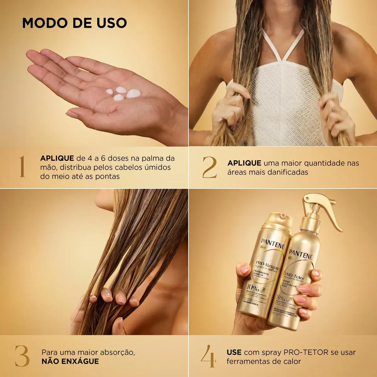 Tratamento Leave-in Pantene Pro-resgate Regeneração Molecular Bond Repair 150ml - Imagem 5