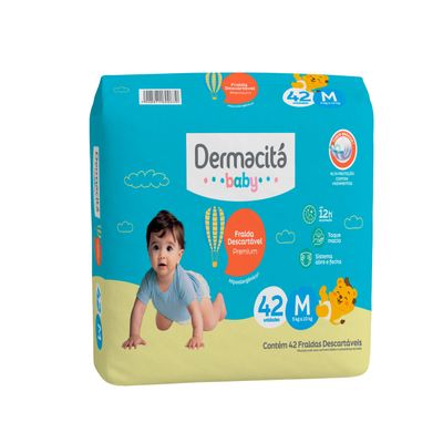 Fralda Infantil Dermacitá Baby Bag Tamanho M 42 Unidades