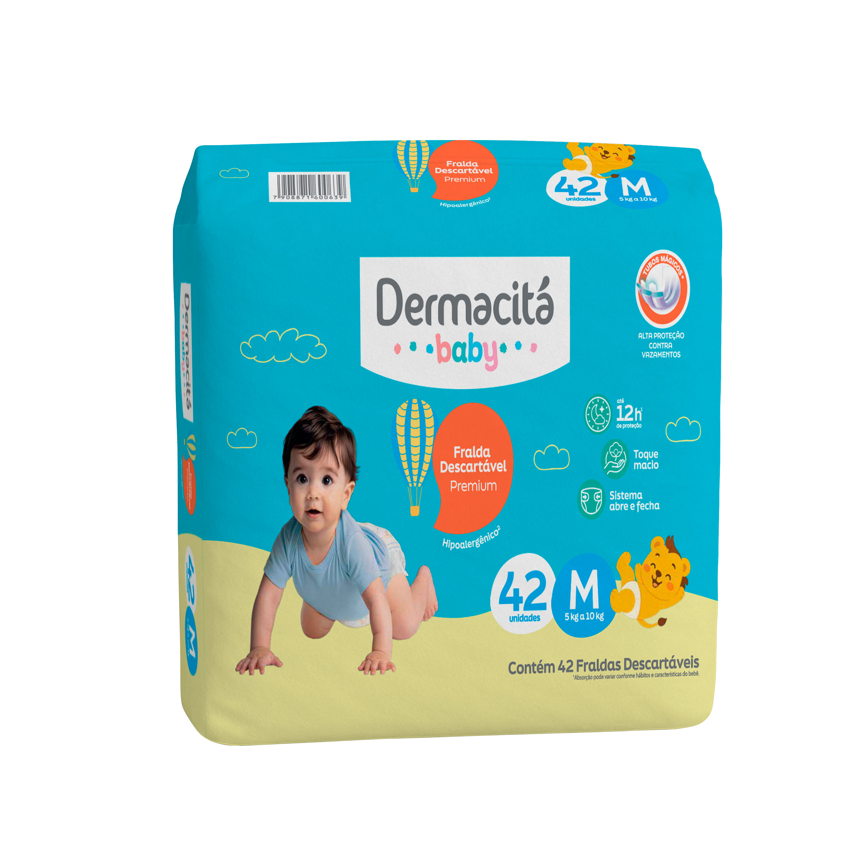 Fralda Infantil Dermacitá Baby Bag Tamanho M 42 Unidades