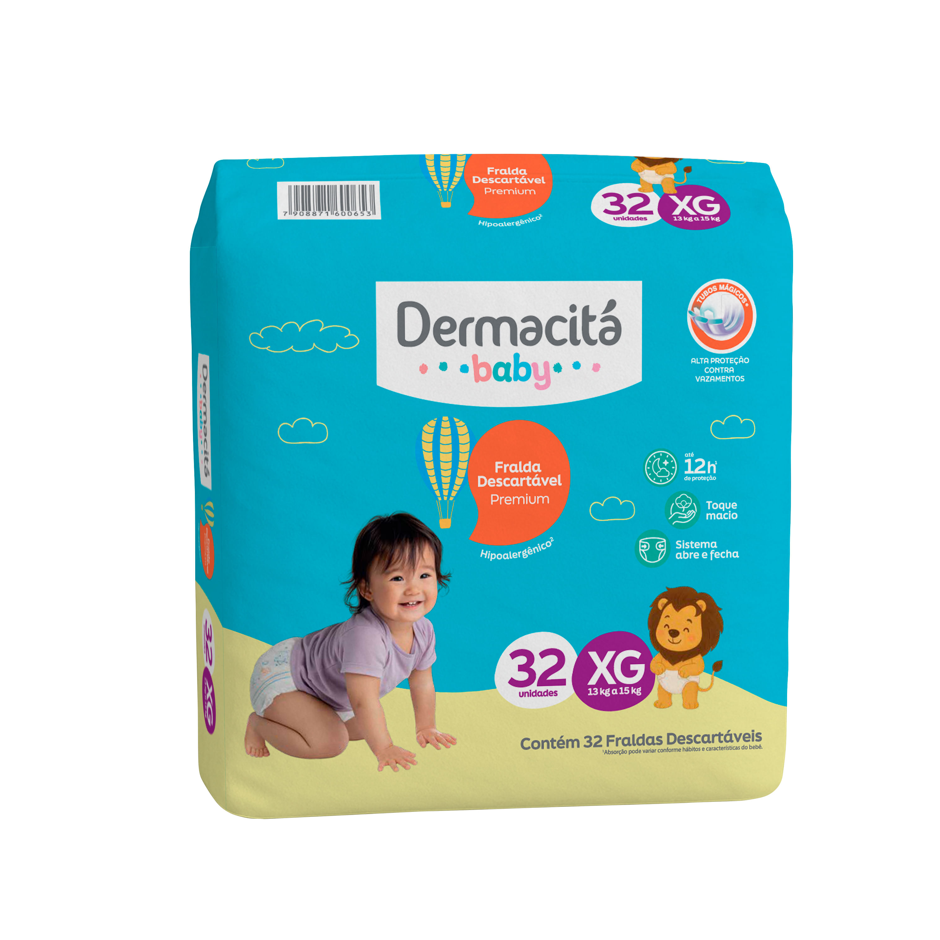 Fralda Infantil Dermacitá Baby Bag Tamanho XG 32 Unidades