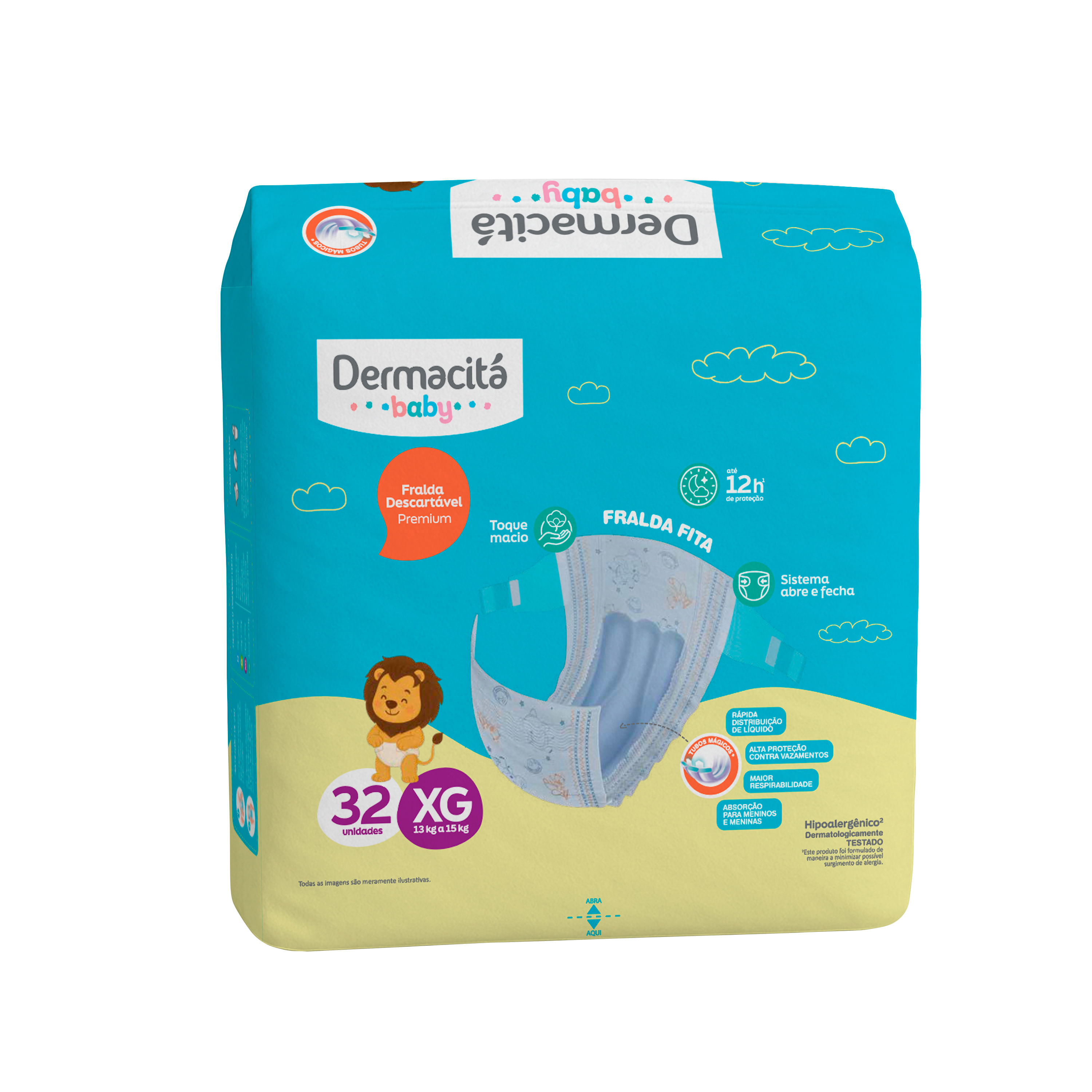 Fralda Infantil Dermacitá Baby Bag Tamanho XG 32 Unidades - Imagem 2