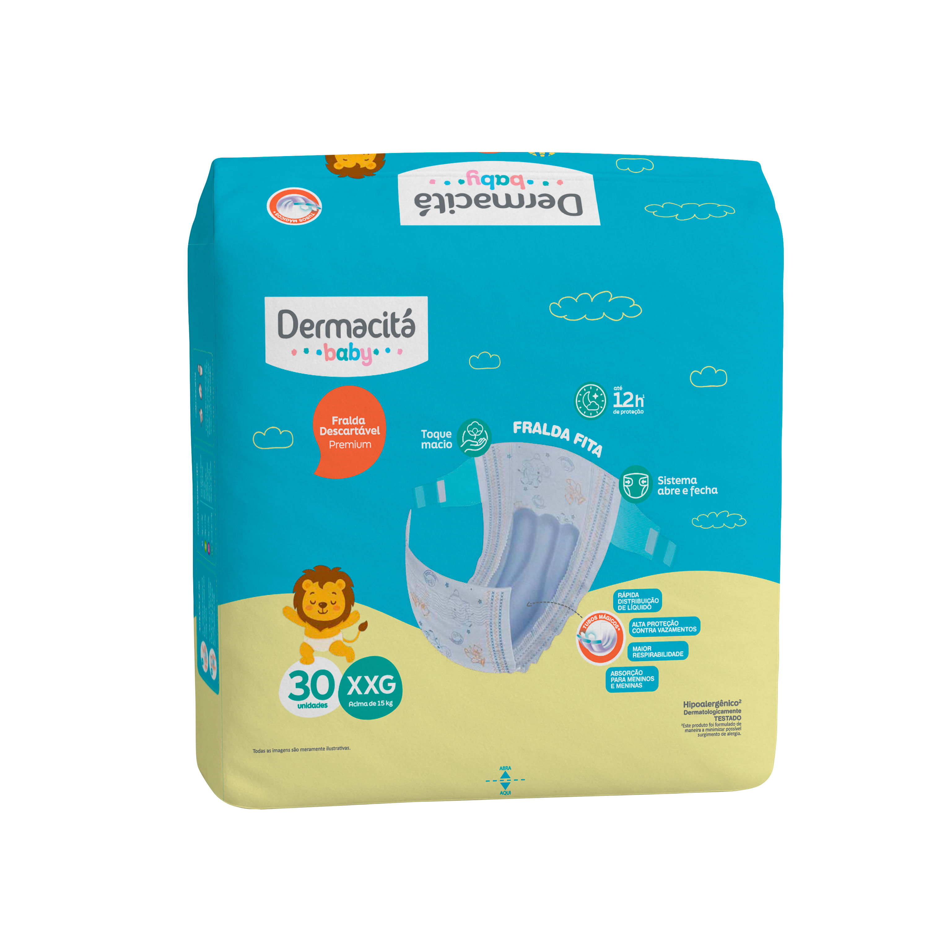 Fralda Infantil Dermacitá Baby Bag Tamanho XXG 30 Unidades - Imagem 2