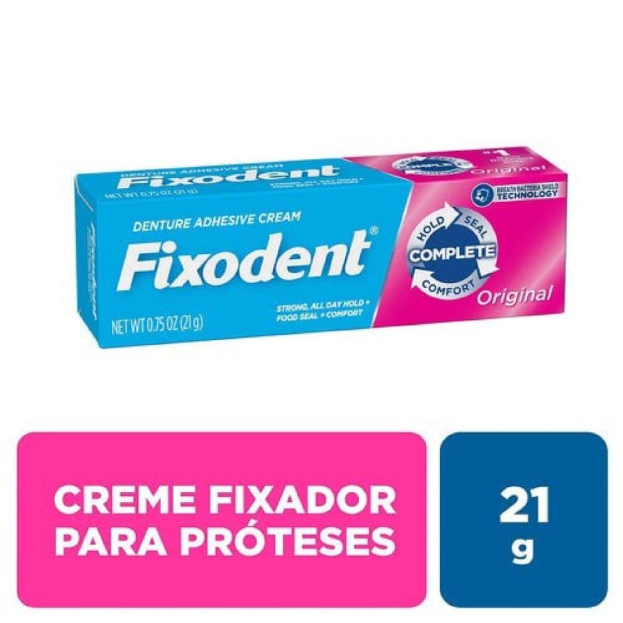 Creme Fixador De Dentaduras Fixodent Original 21g - Imagem 2