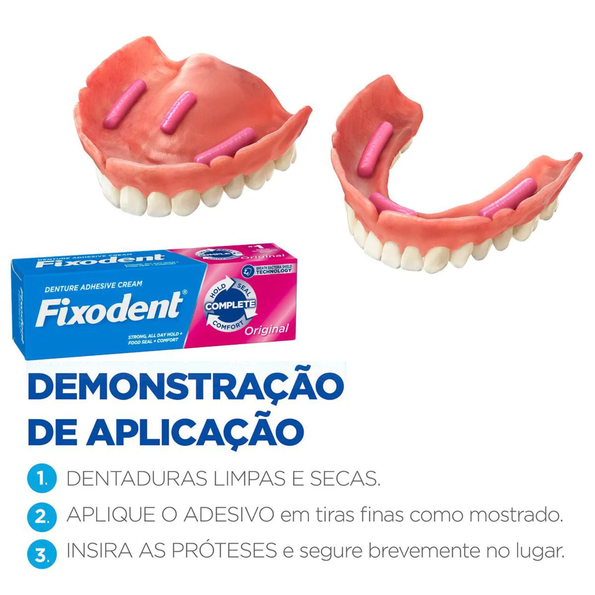 Creme Fixador De Dentaduras Fixodent Original 21g - Imagem 4