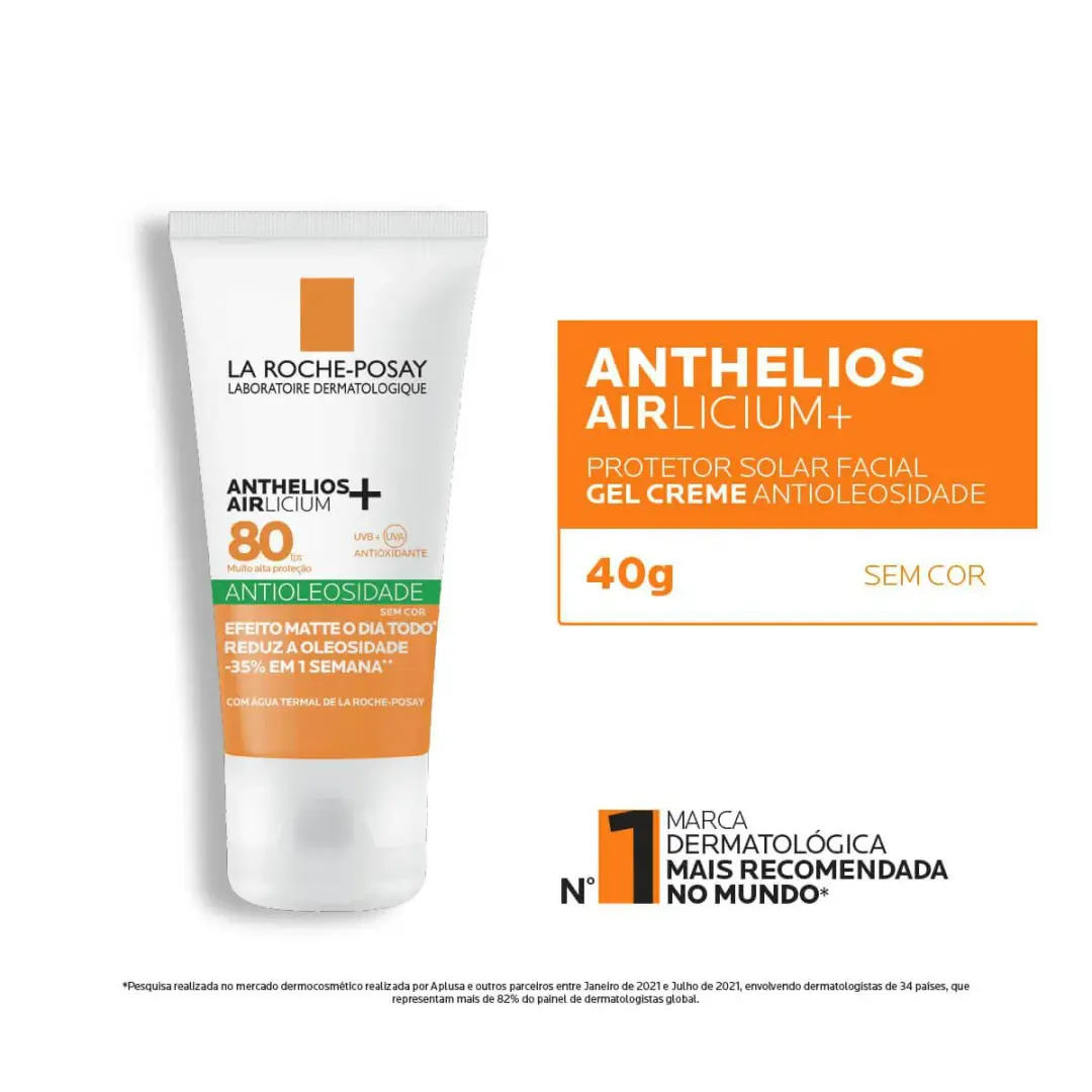 Protetor Solar Facial La Roche-Posay Anthelios Airlicium+ FPS 80 Incolor 40g - Imagem 2