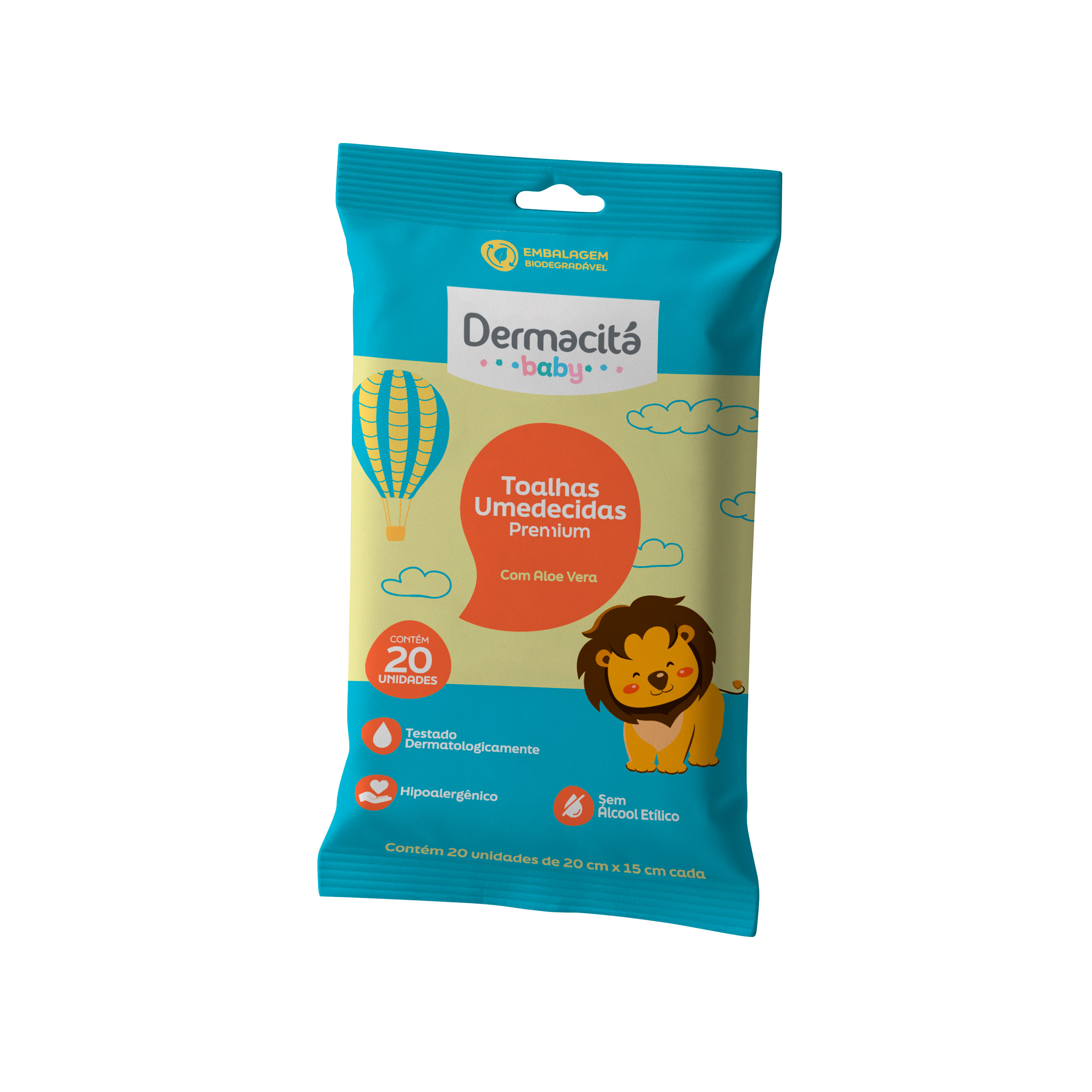 Toalhas Umedecidas Dermacitá Baby Premium 20 Unidades