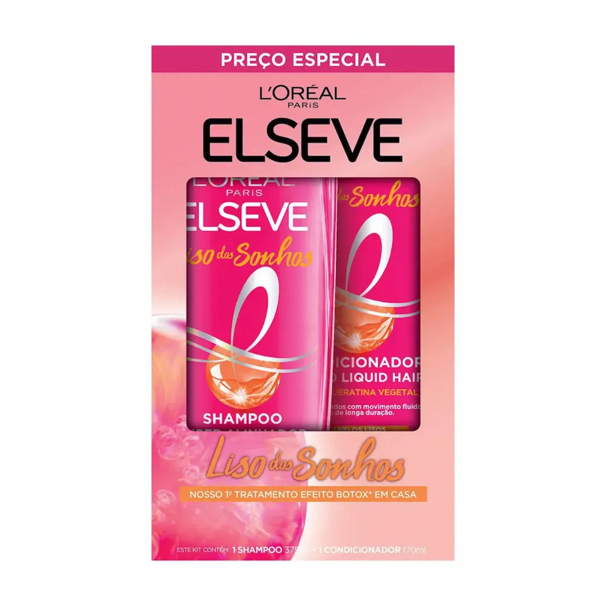 Kit Elseve Liso Dos Sonhos Shampoo 375ml + Condicionador 170ml