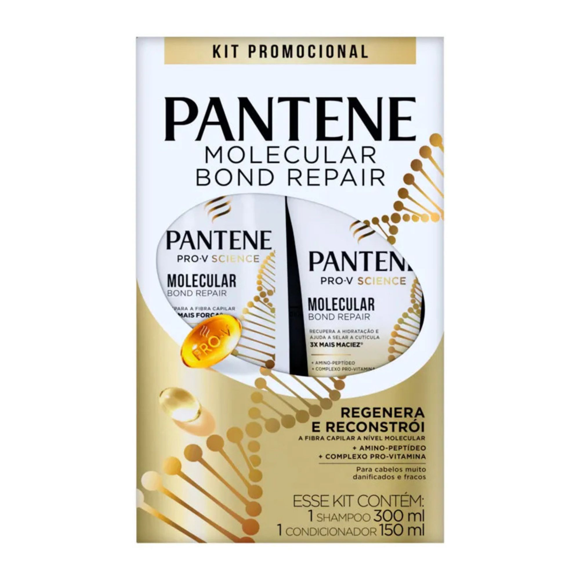Kit Pantene Molecular Bond Repair Shampoo 300ml + Condicionador 150ml