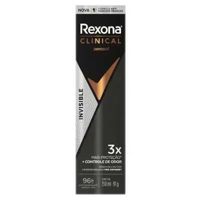 Desodorante Rexona Clinical Invisible 96h Aerosol 150ml