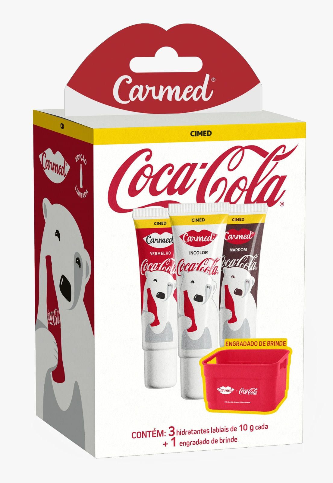 Kit Hidratante Labial Carmed Coca-cola 10g Cada + Engradado