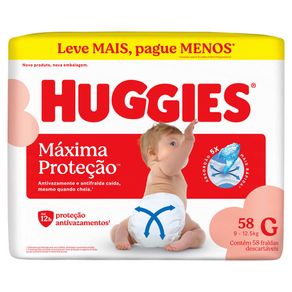 Fraldas Infantil Huggies Supreme Care Hiper G C/58