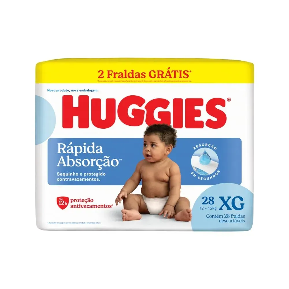 Fralda Huggies Tripla Proteção Mega Xg 28 Unidades