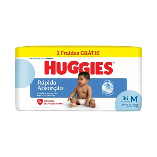 Fralda Huggies Tripla Proteção Mega M 36 Unidades