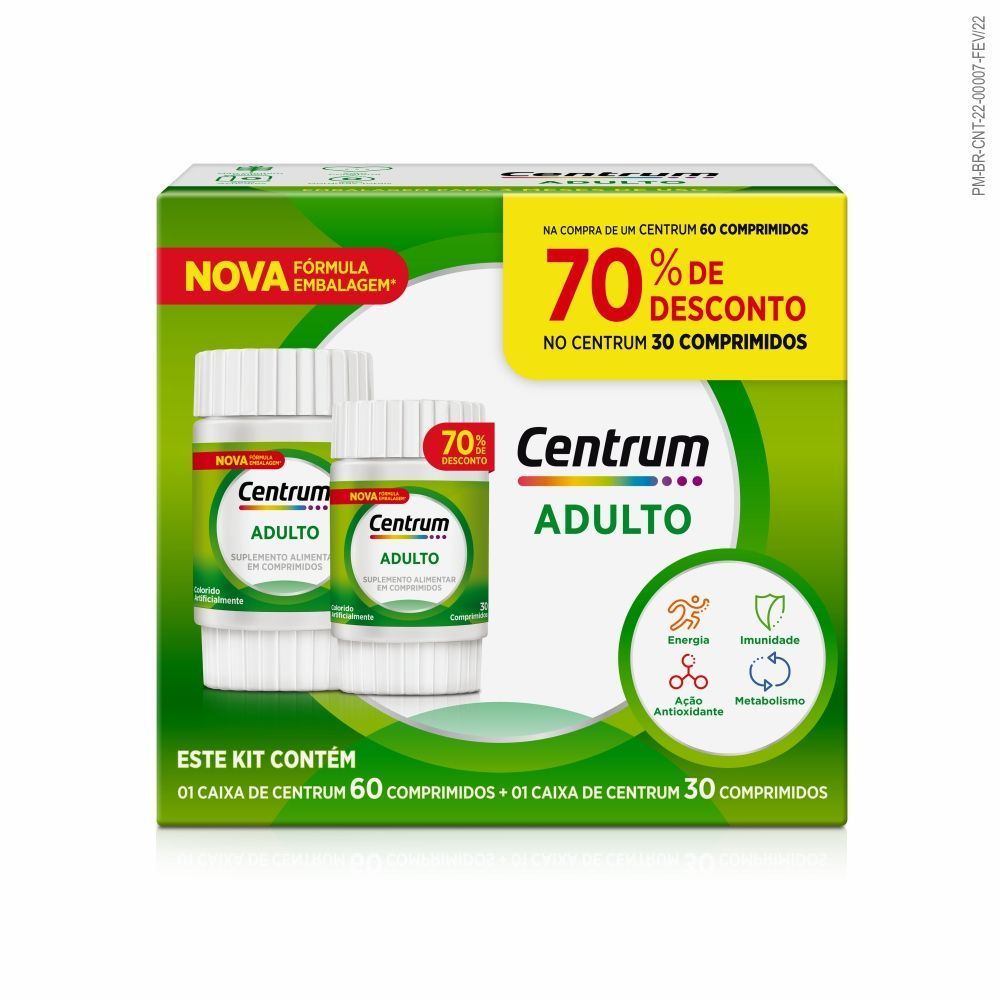 Kit Polivitamínico Centrum A-Z 60 + 30 Comprimidos