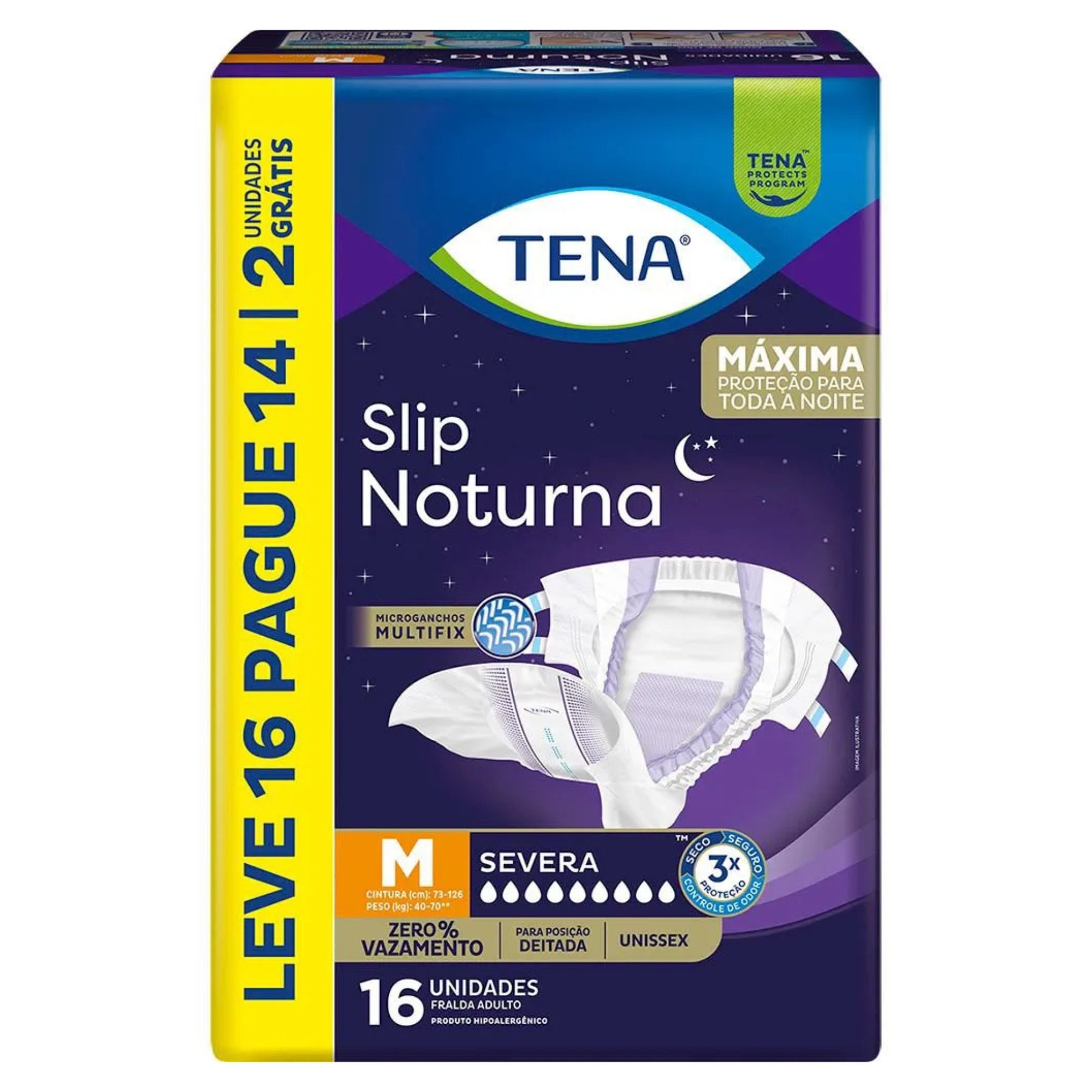 Fralda Geriátrica Tena Slip Noturna M Leve 16 Pague 14